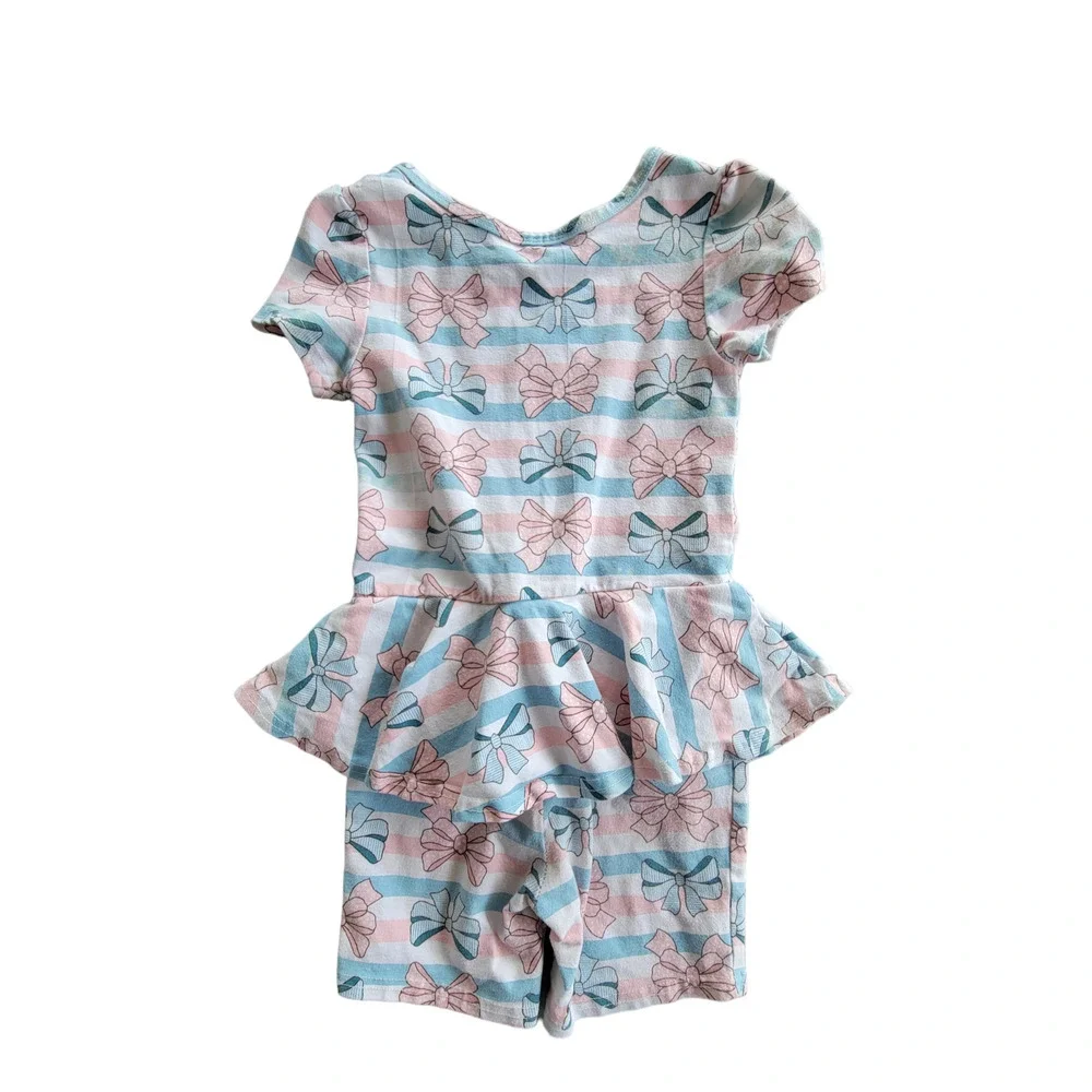 DotDot Smile Unicorn Ruffle Swing Dress Bow Skirted Romper 2PC Bundle‎ Size 3/4